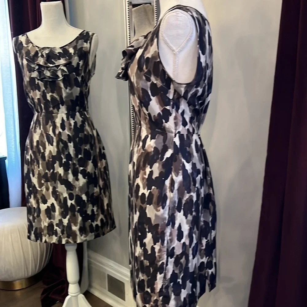 Kate Spade Black and White Watercolor Sheath Dress Size 8